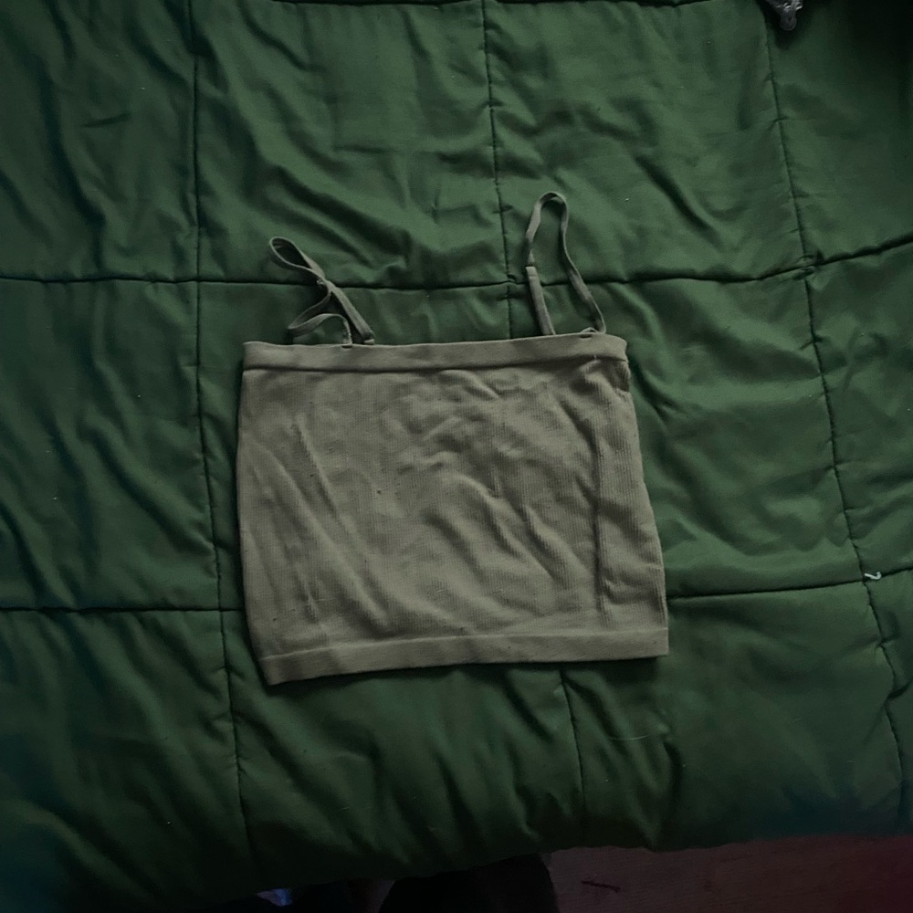 Olive Green Crop Top